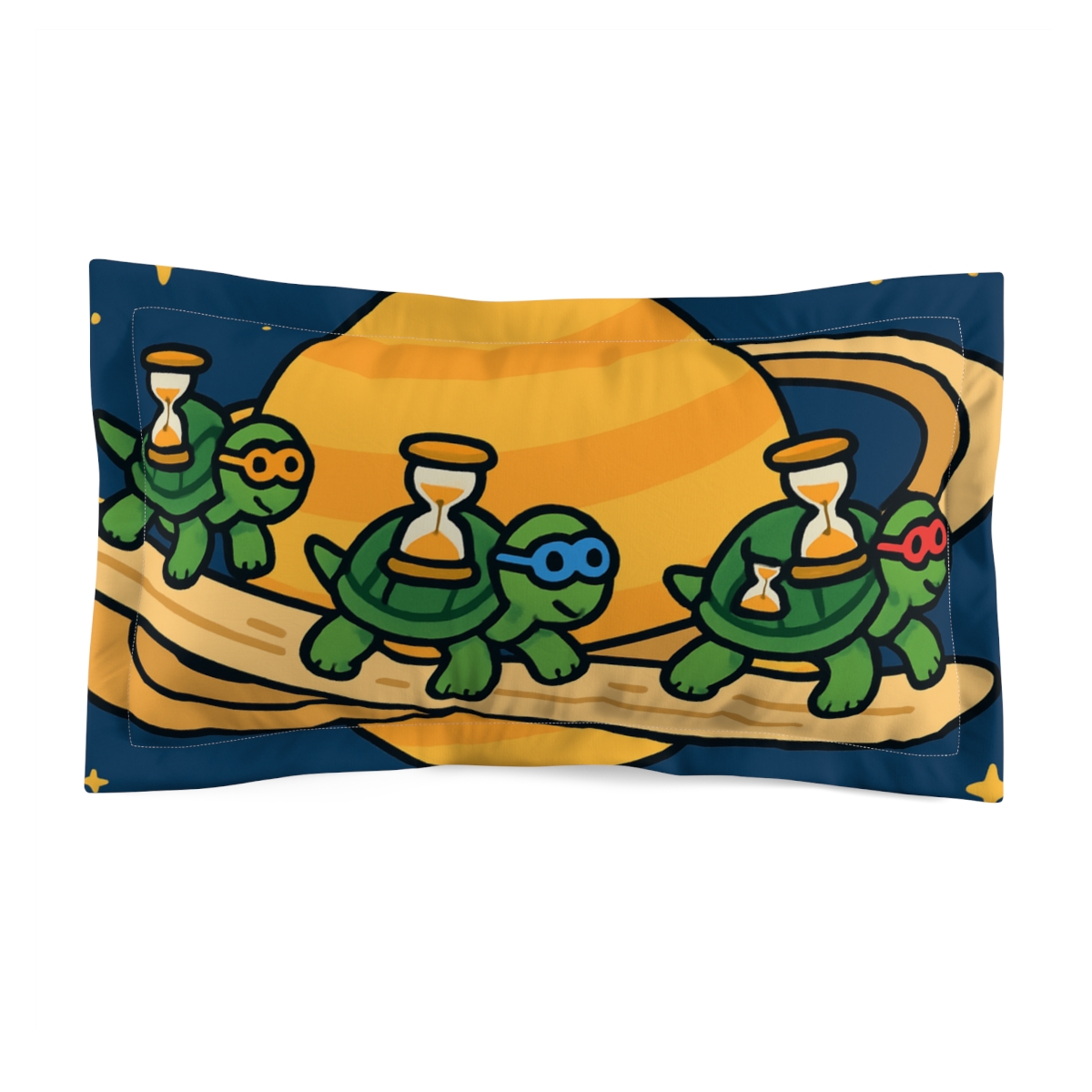 Time Traveling Turtles Of Saturn designer printed pillows