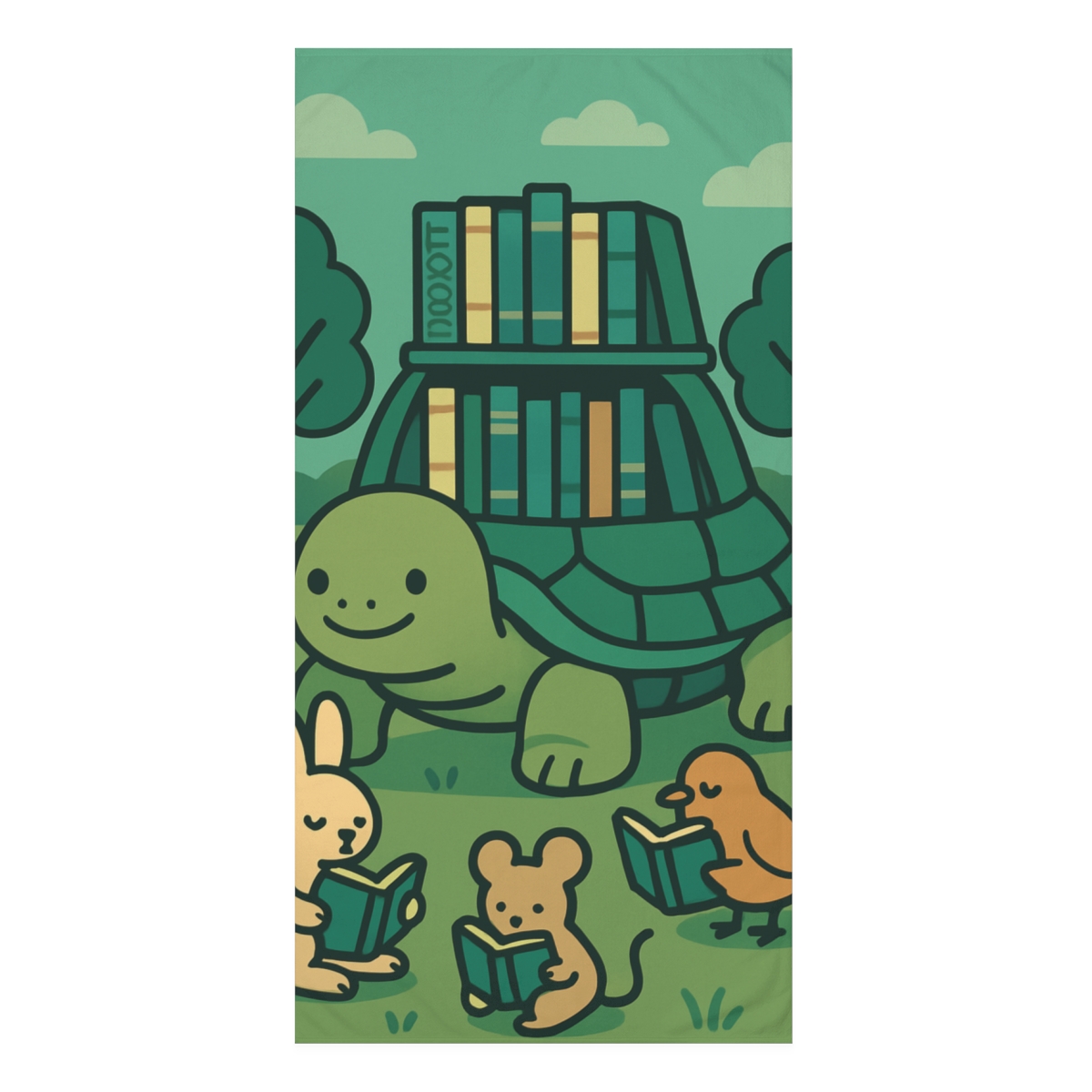 Time Turtle Library trendy hand towels