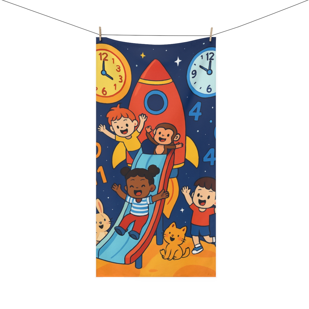 Time Twisting Rocket Playground unique gift towels