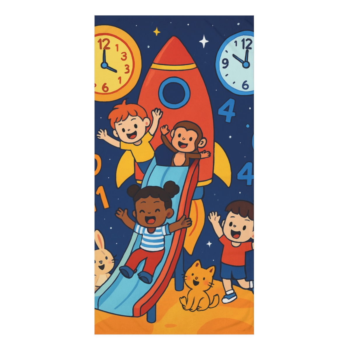 Time Twisting Rocket Playground unique gift towels