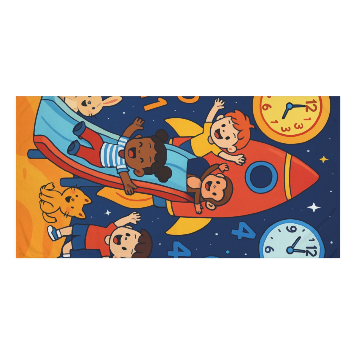 Time Twisting Rocket Playground unique gift towels