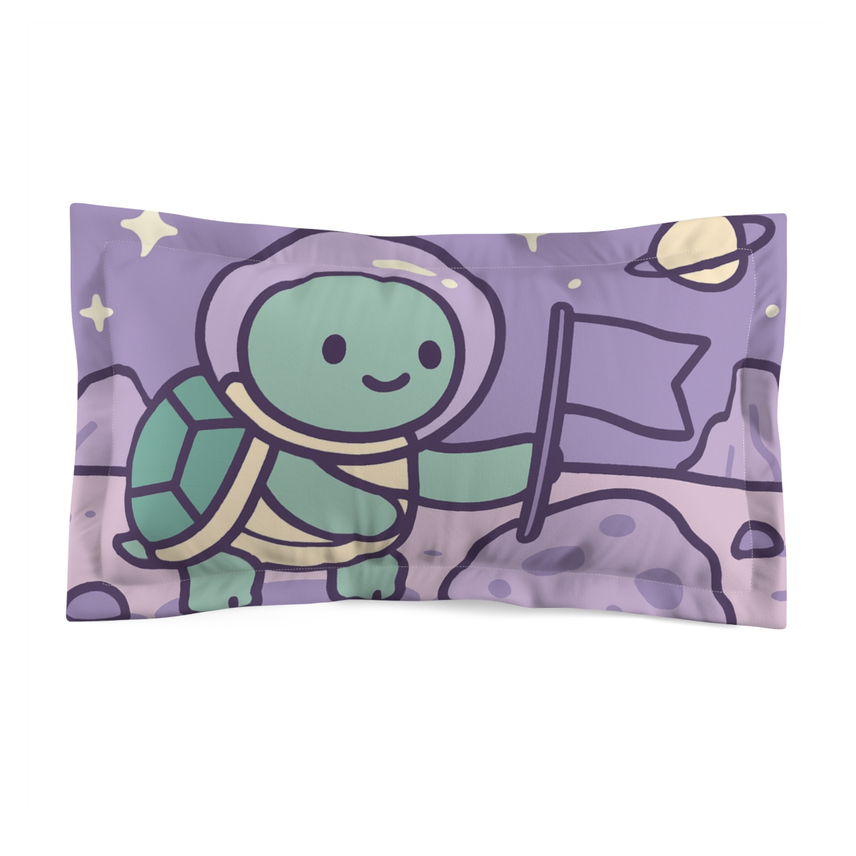 Tiny Astronaut Turtle Explorer designer printed pillows