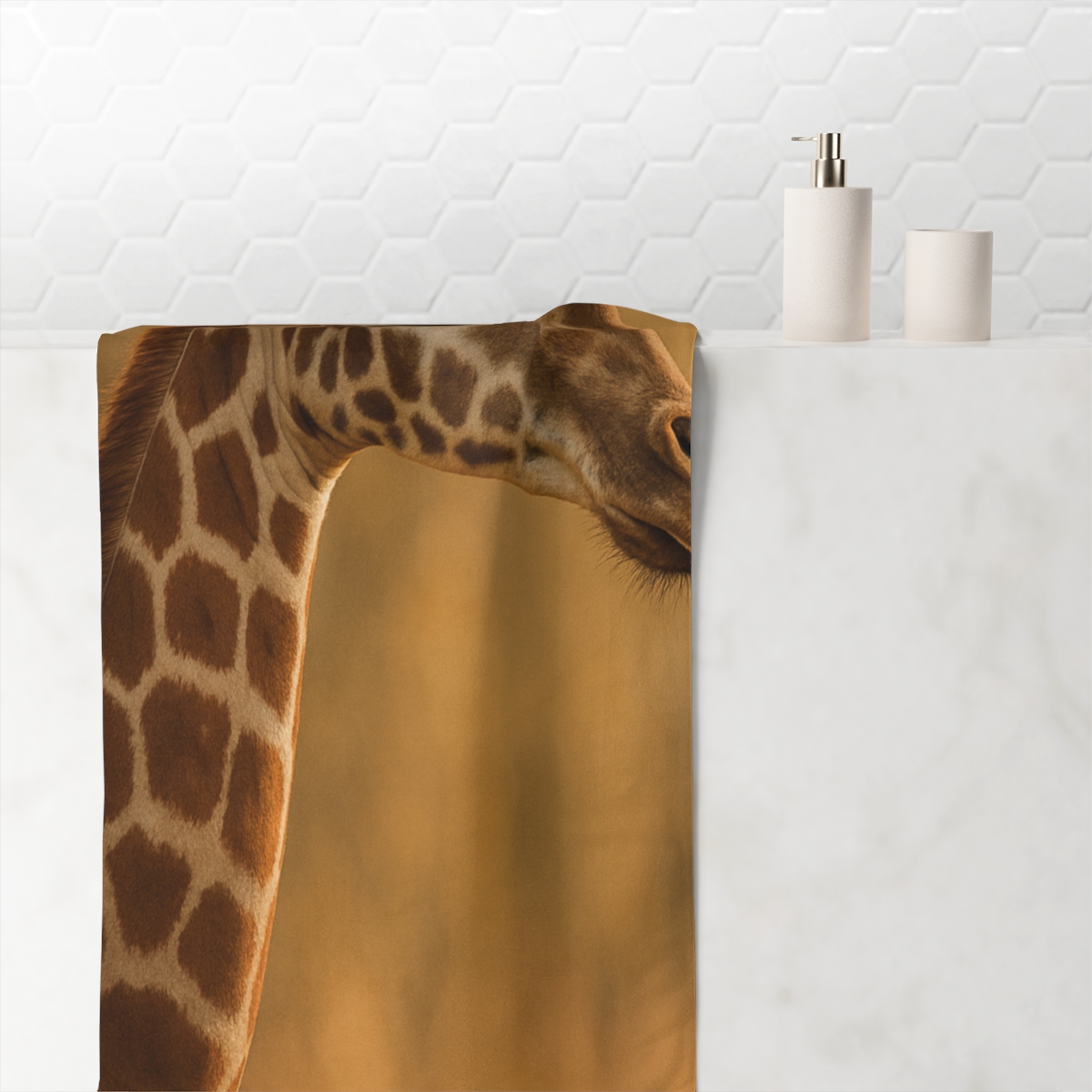 Towering Grazer Giraffe stylish beach towels
