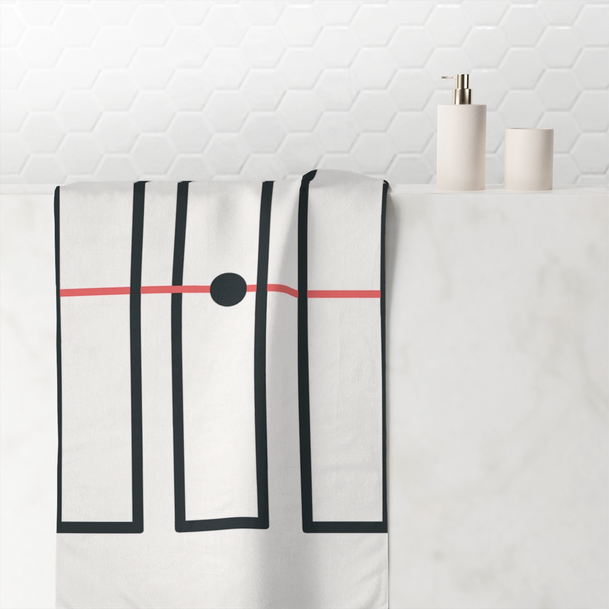 Transit Window Triptych designer printed towels