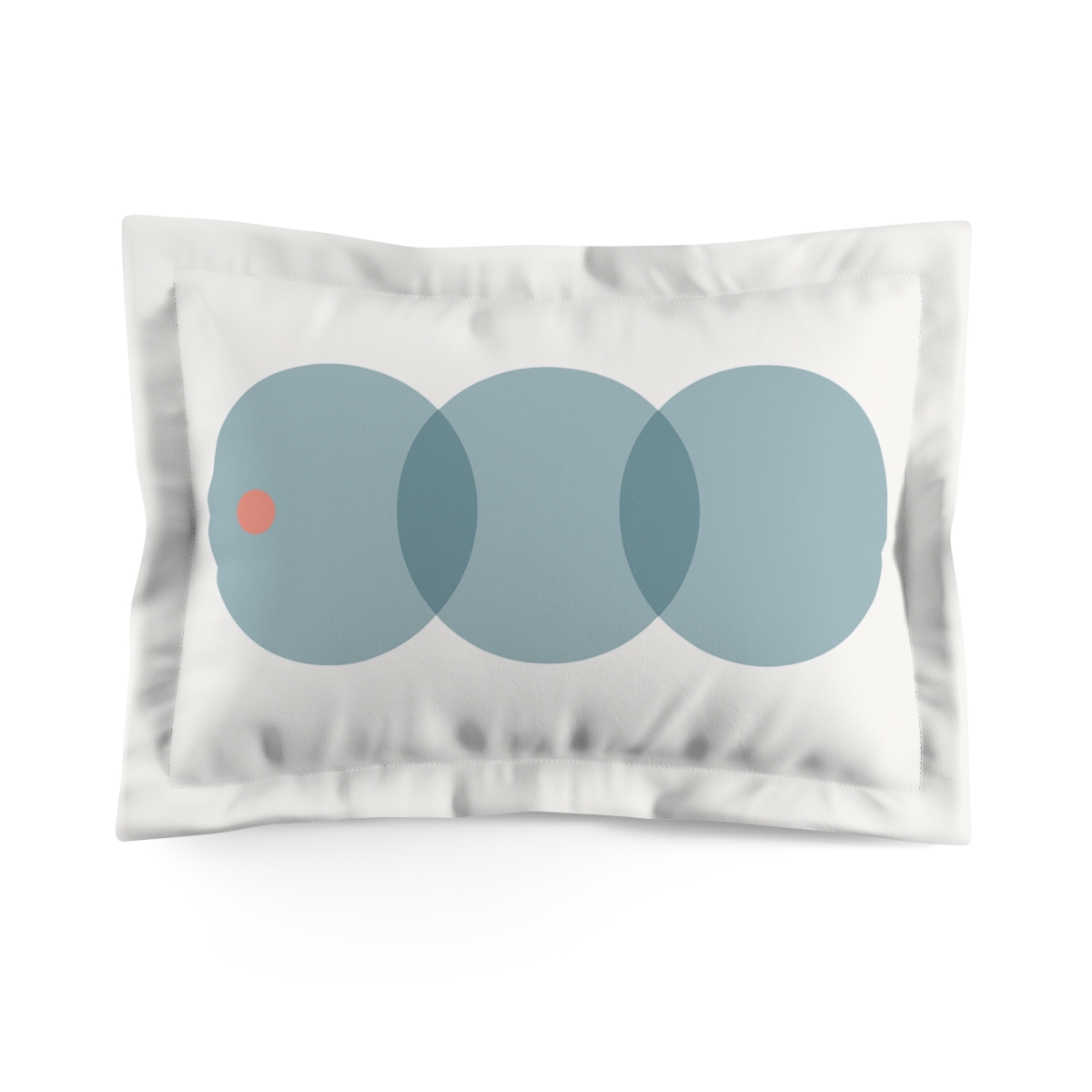 Trio Of Overlapping Circles With Tiny Accent Dot custom pillows