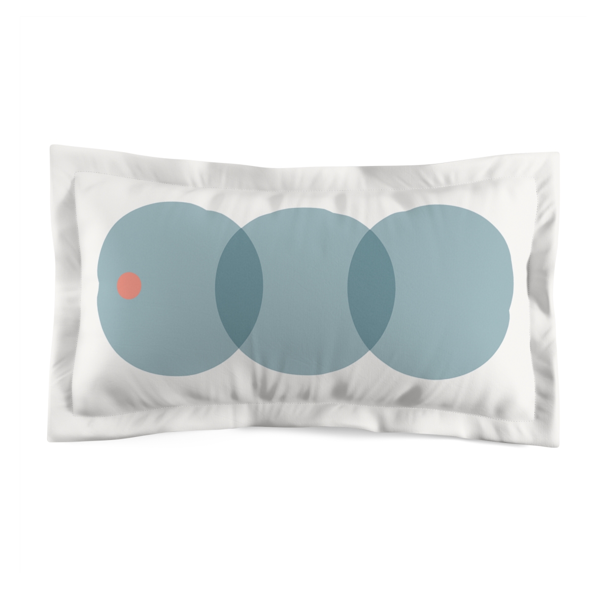 Trio Of Overlapping Circles With Tiny Accent Dot custom pillows