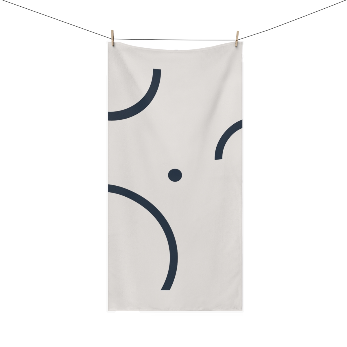 Triptych Arcs With Central Signal Dot designer printed towels