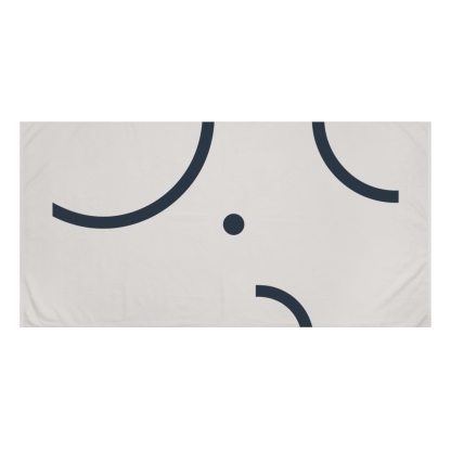 Triptych Arcs With Central Signal Dot designer printed towels