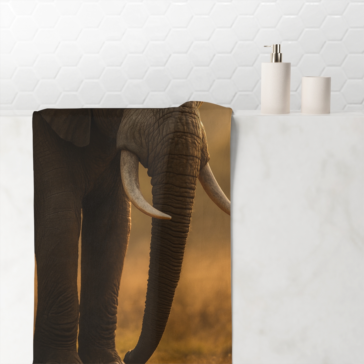 Twilight Sentinel Elephant designer printed towels