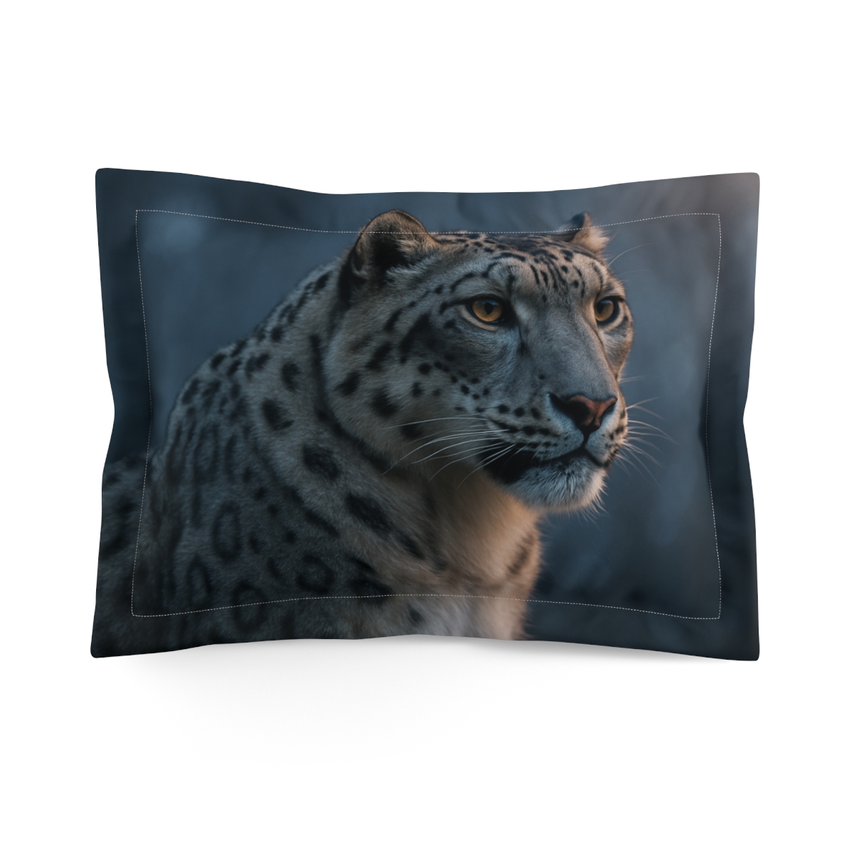 Twilight Sentinel Snow Leopard stylish throw pillows