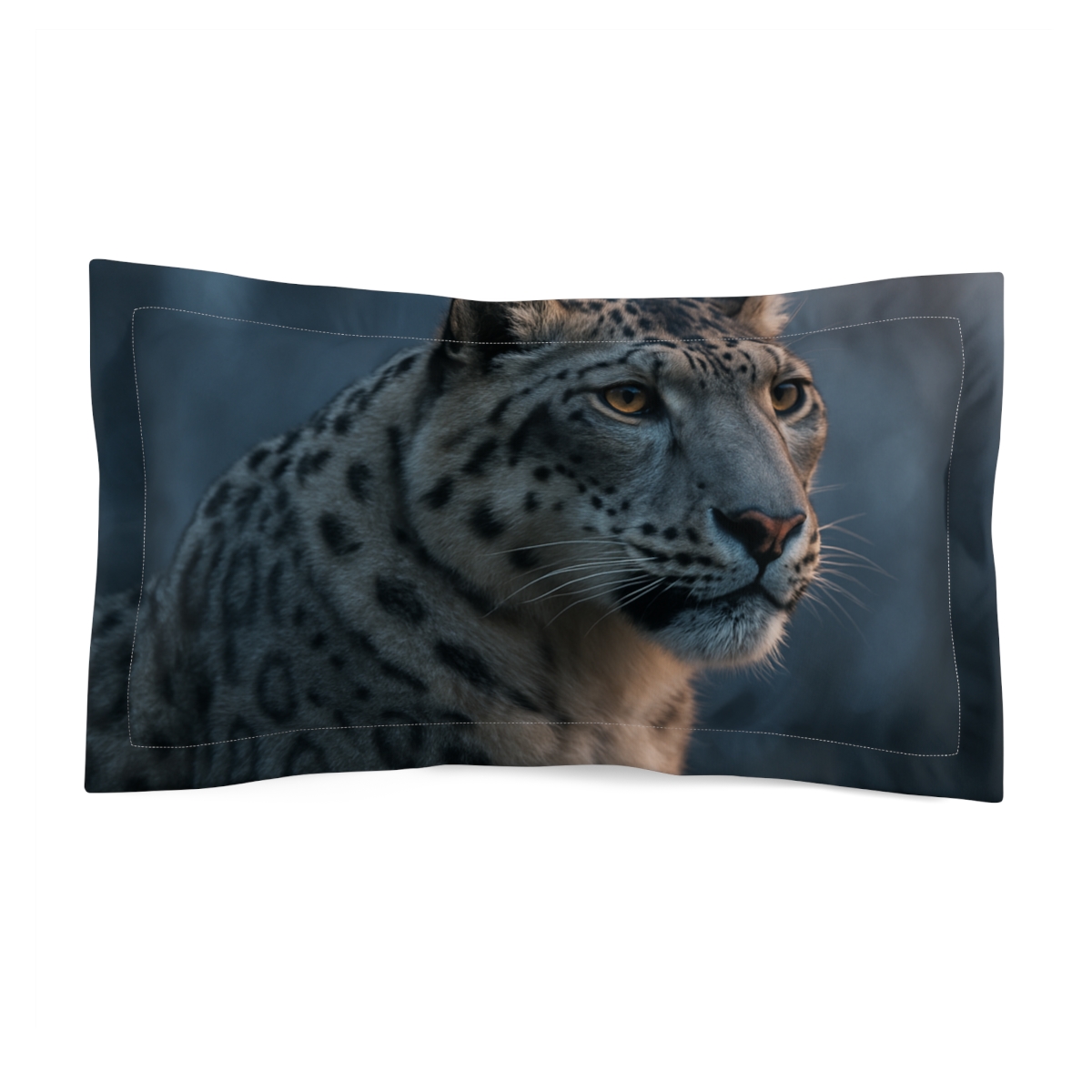Twilight Sentinel Snow Leopard stylish throw pillows