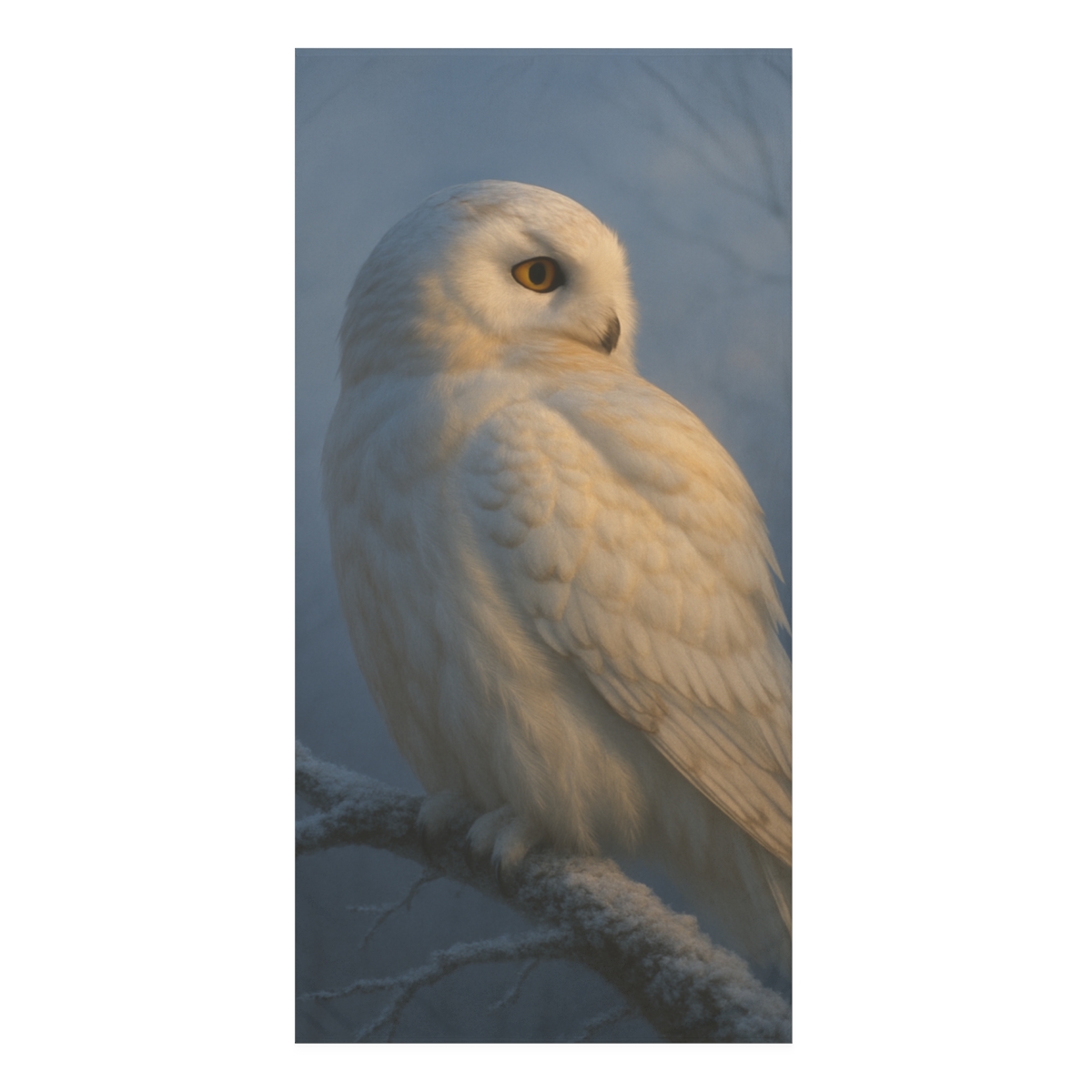 Twilight Sentinel Snowy Owl soft cotton towels