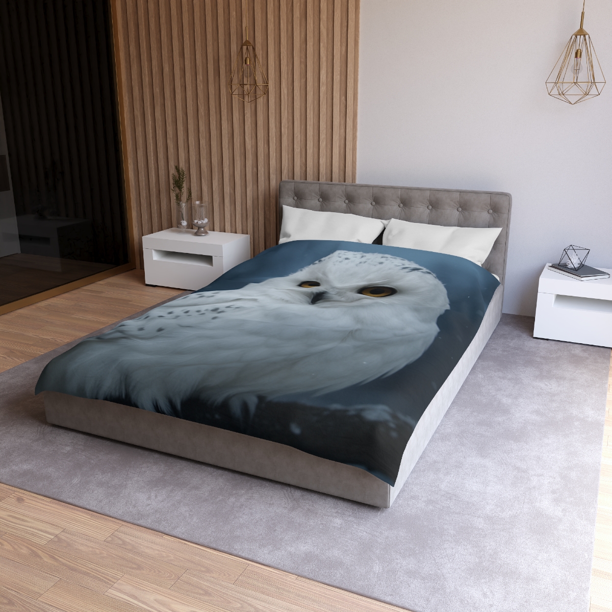 Twilight Watcher Snowy Owl trendy bedroom duvets