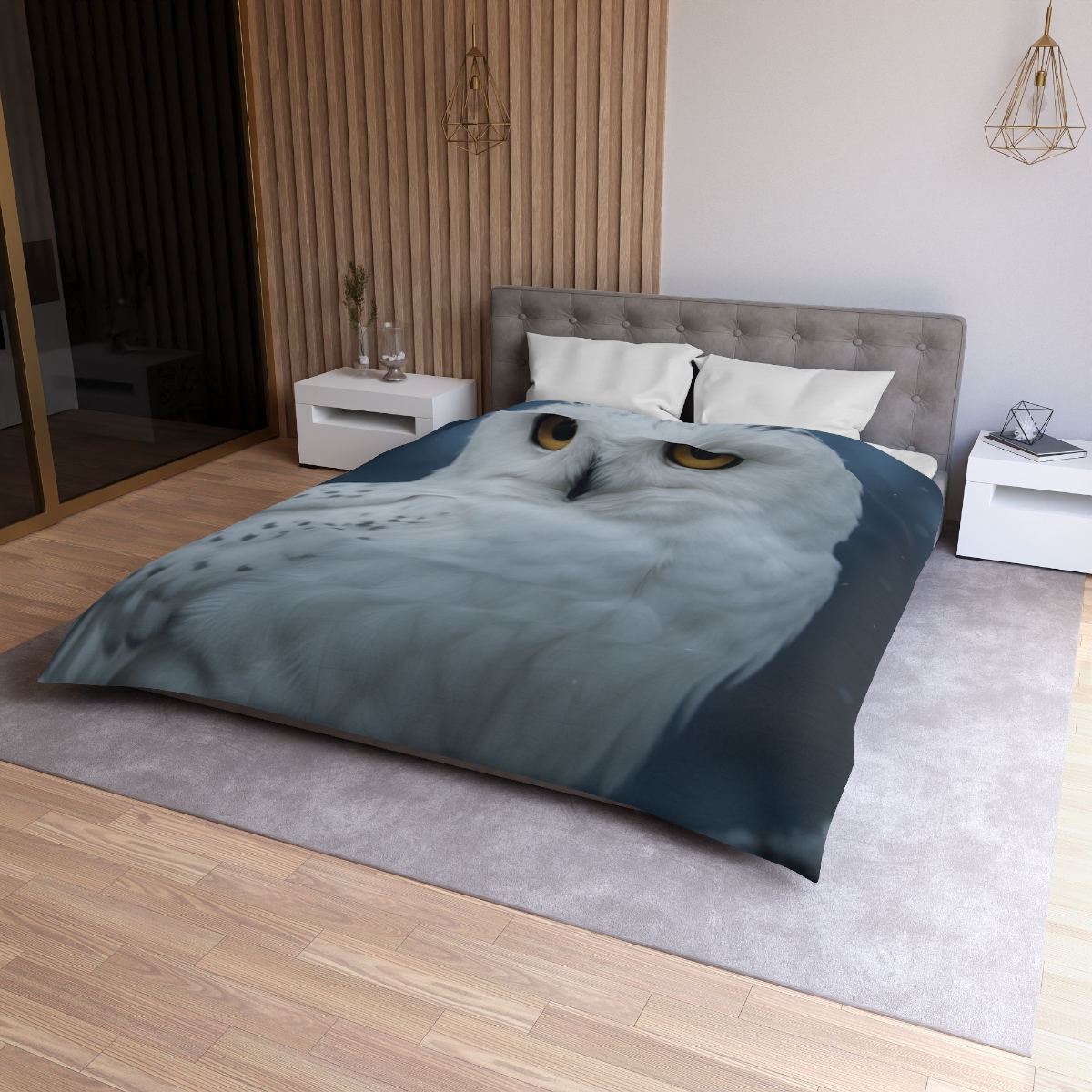 Twilight Watcher Snowy Owl trendy bedroom duvets