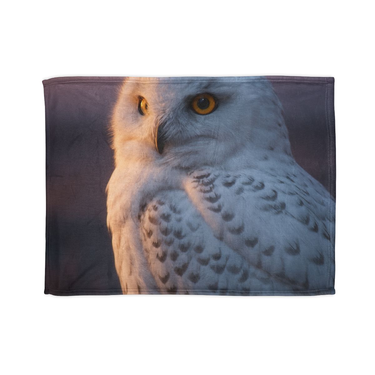 Twilight Watcher Snowy Owl designer printed blankets