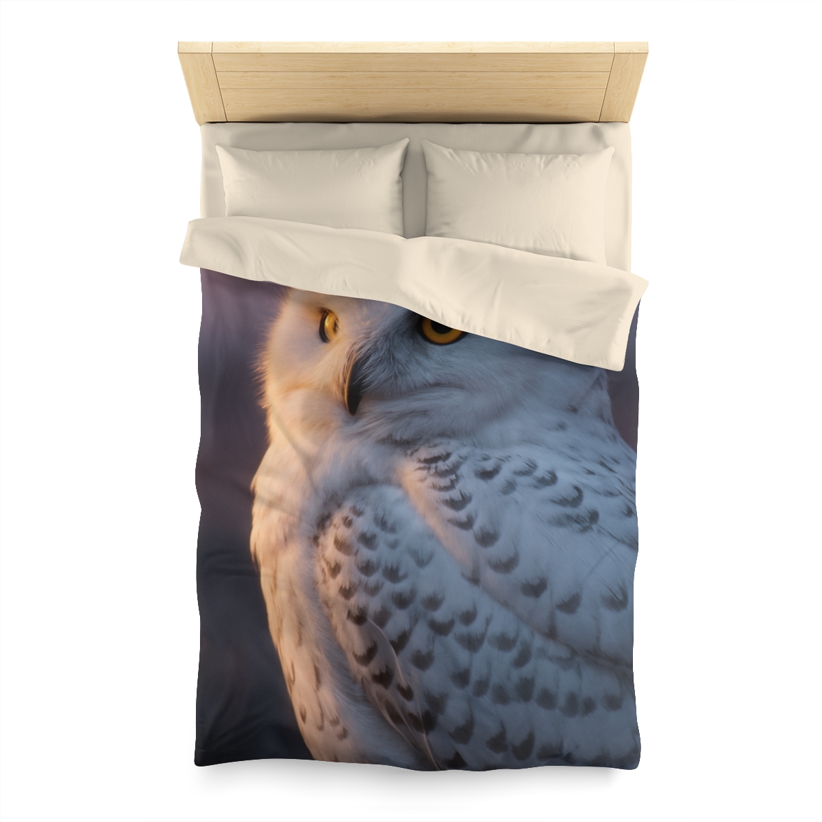 Twilight Watcher Snowy Owl personalized bedding duvets