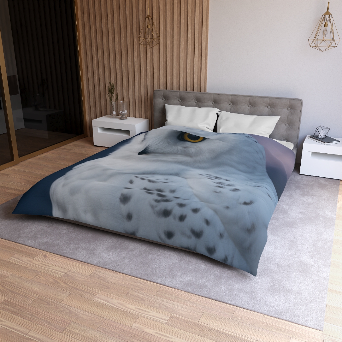 Twilight Watcher Snowy Owl warm winter duvets