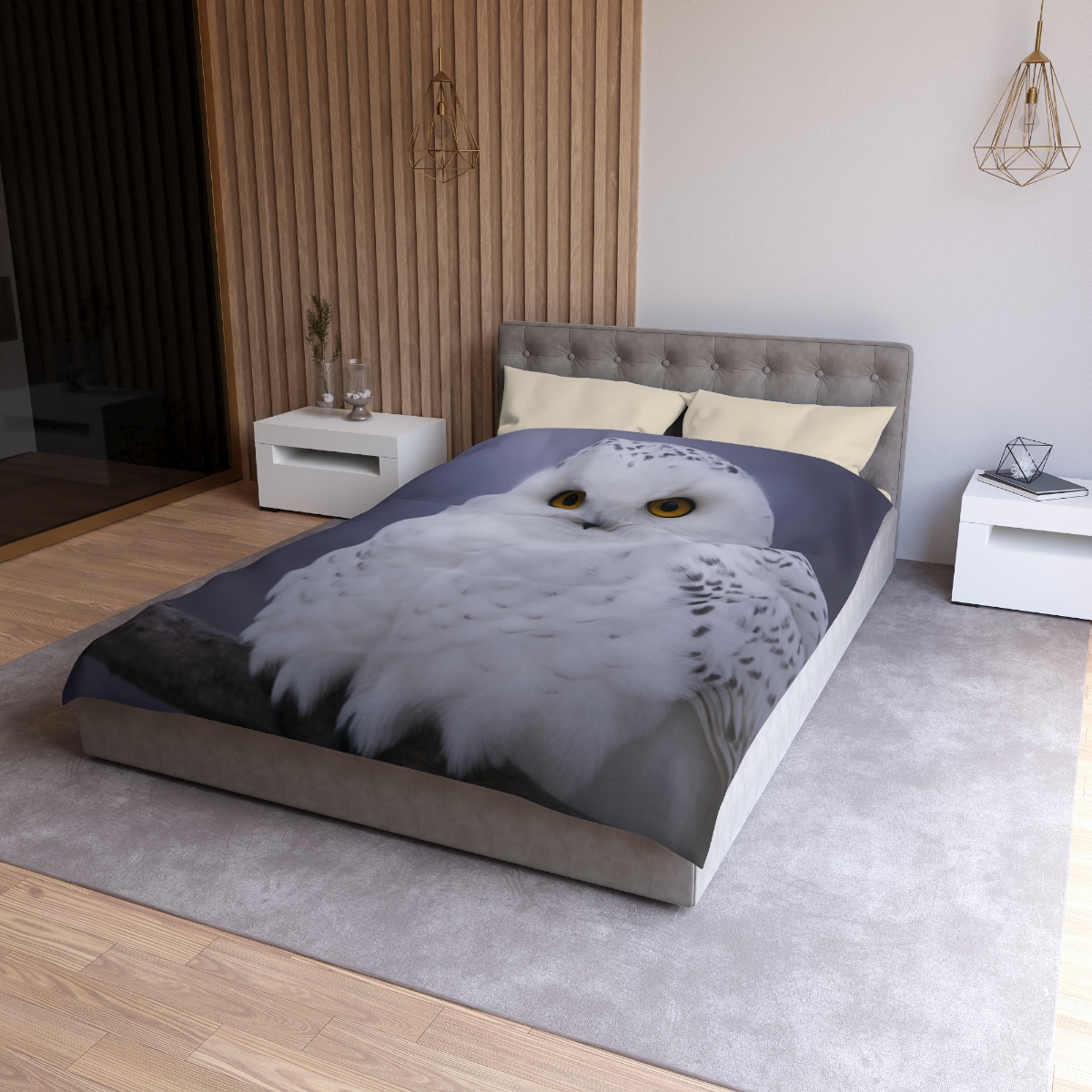 Twilight Watcher Snowy Owl soft comforter duvets