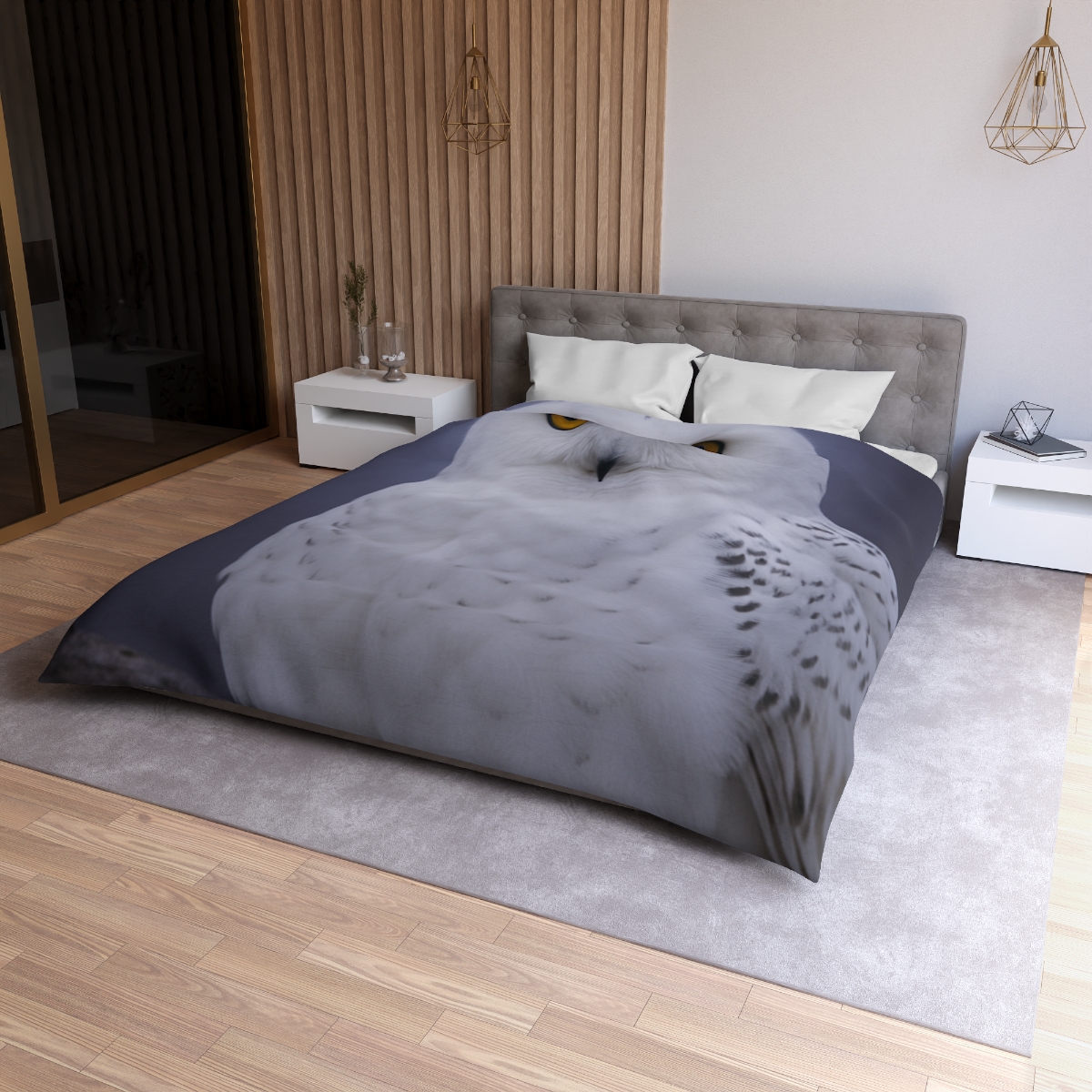 Twilight Watcher Snowy Owl soft comforter duvets