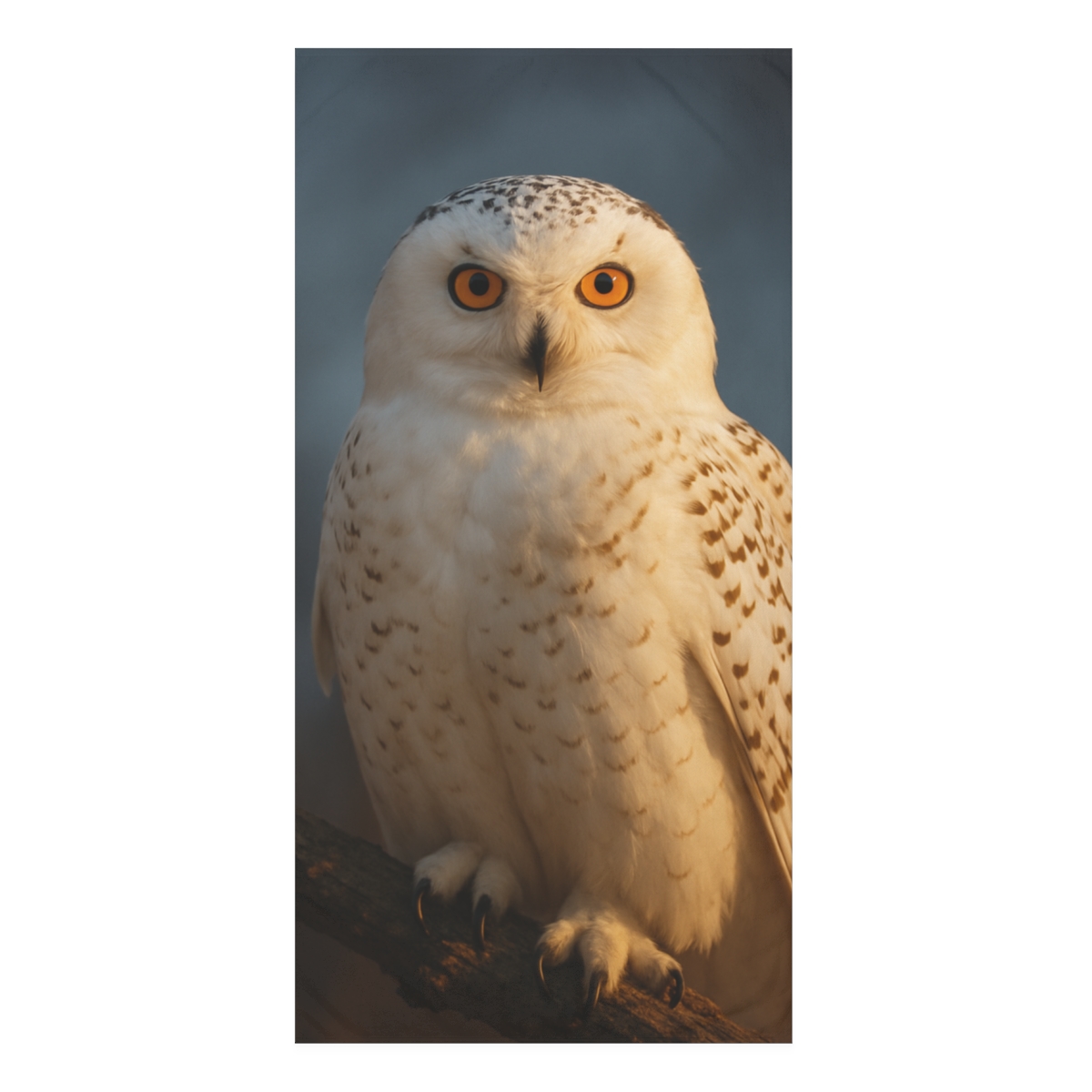 Twilight Watcher Snowy Owl designer printed towels