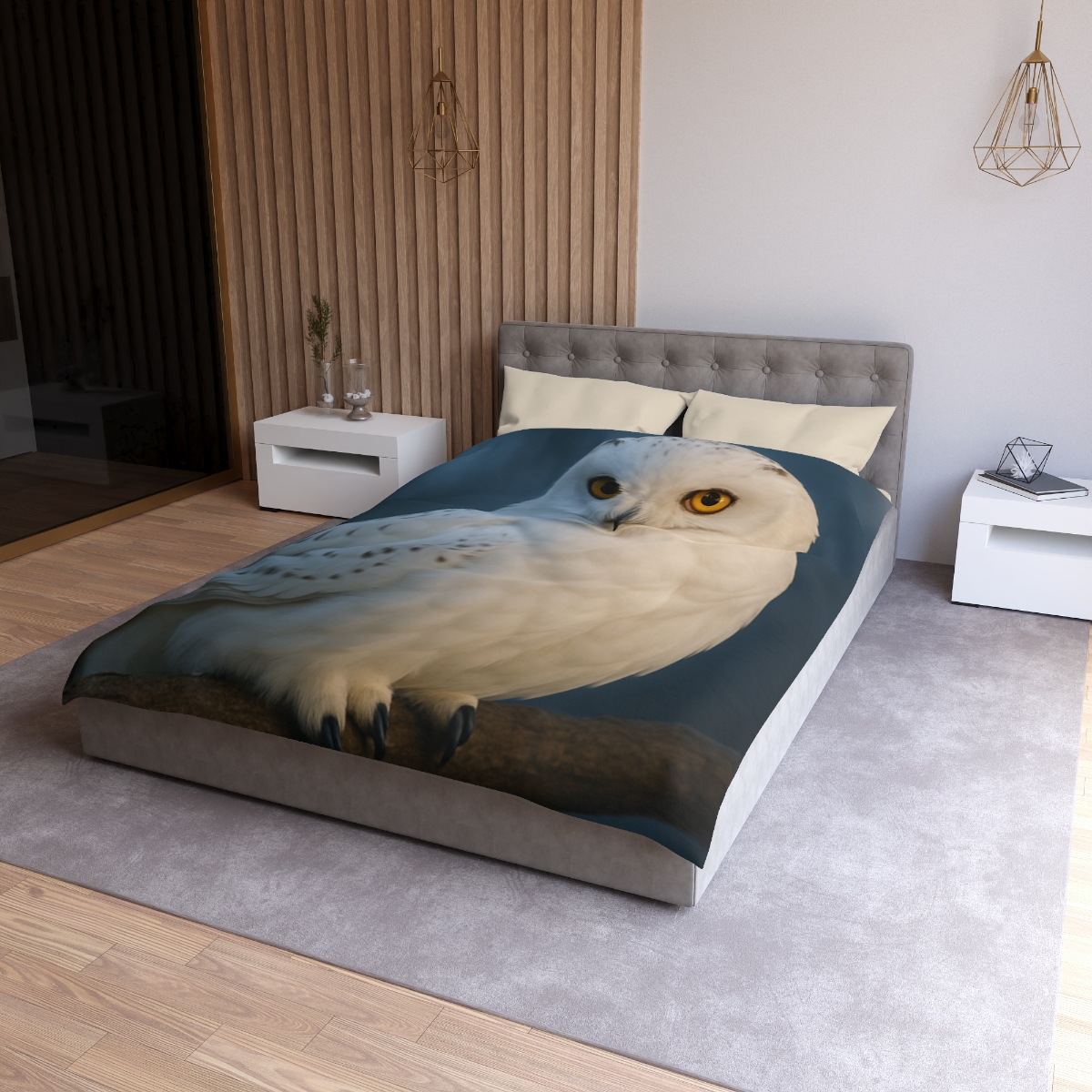 Twilight Watcher Snowy Owl warm winter duvets