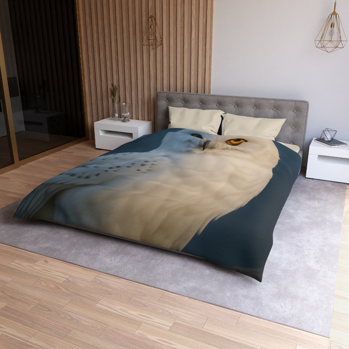 Twilight Watcher Snowy Owl warm winter duvets