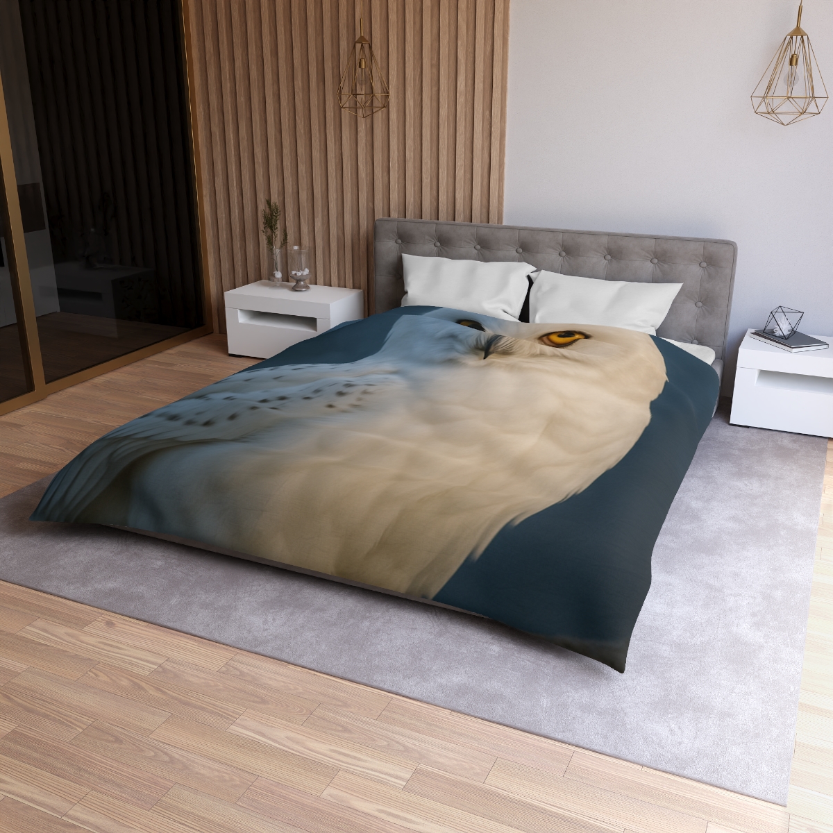 Twilight Watcher Snowy Owl warm winter duvets