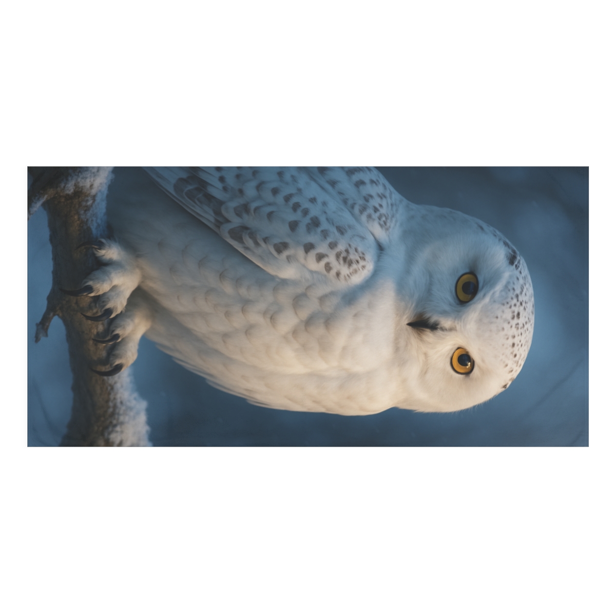 Twilight Watcher Snowy Owl unique gift towels