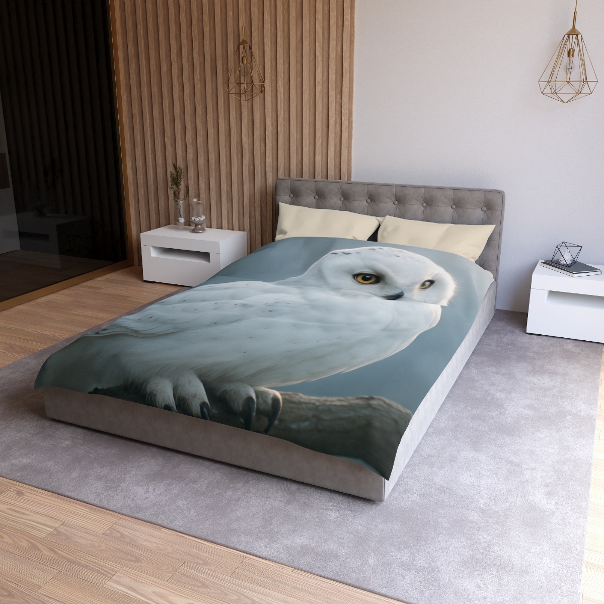Twilight Watcher Snowy Owl stylish duvet covers