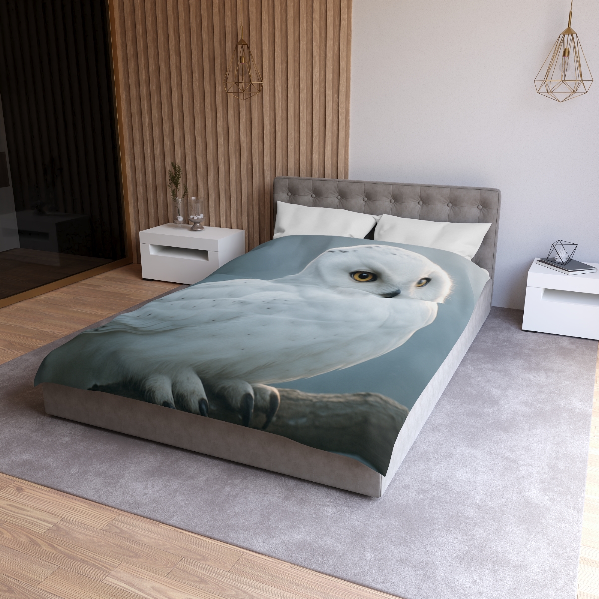 Twilight Watcher Snowy Owl stylish duvet covers
