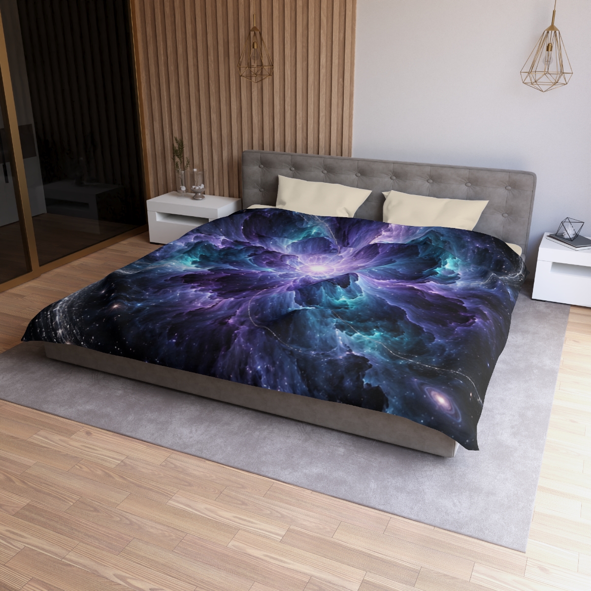 Ultraviolet Void Bloom stylish duvet covers [AI-1e7ab87c-afcac702080f]