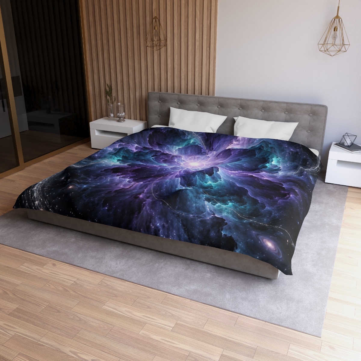 Ultraviolet Void Bloom stylish duvet covers [AI-1e7ab87c-422bee0af66f]