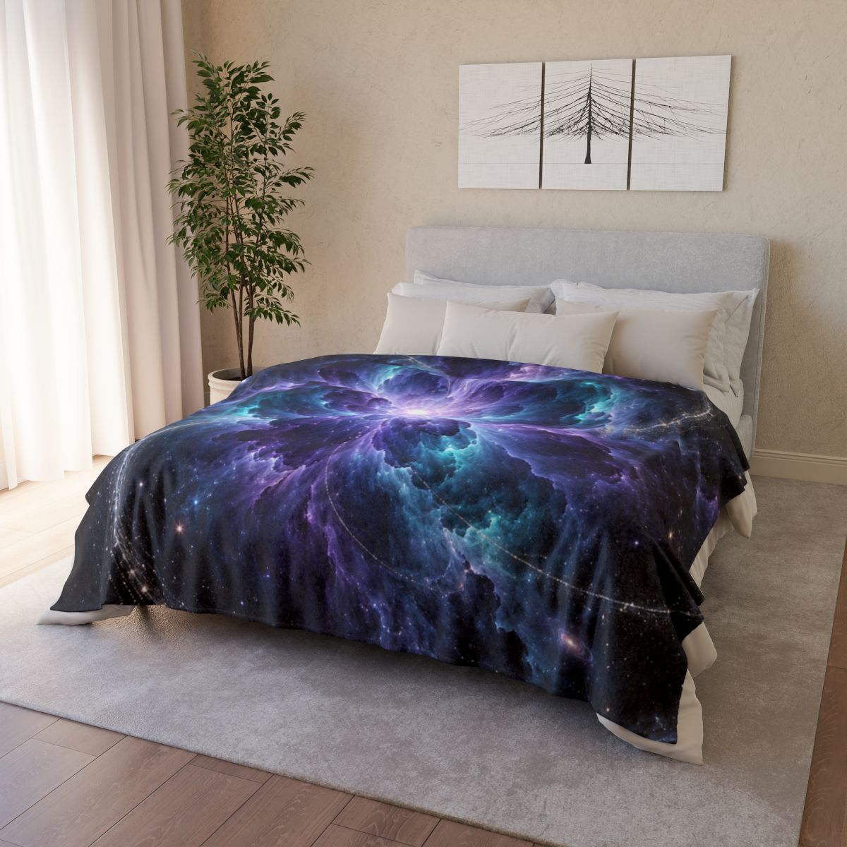 Ultraviolet Void Bloom warm winter blankets [AI-1e7ab87c-6d5b5c574303]