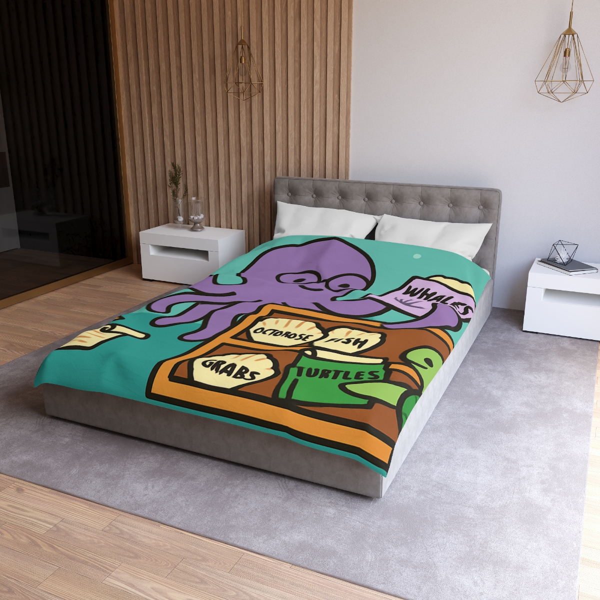 Undersea Library Of The Curious Octopus duvets for gifts