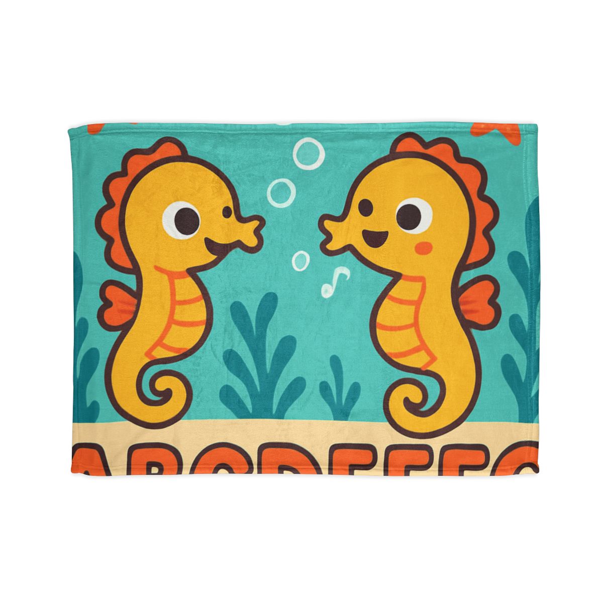 Underwater Alphabet Reef With Singing Seahorses stylish throw blankets