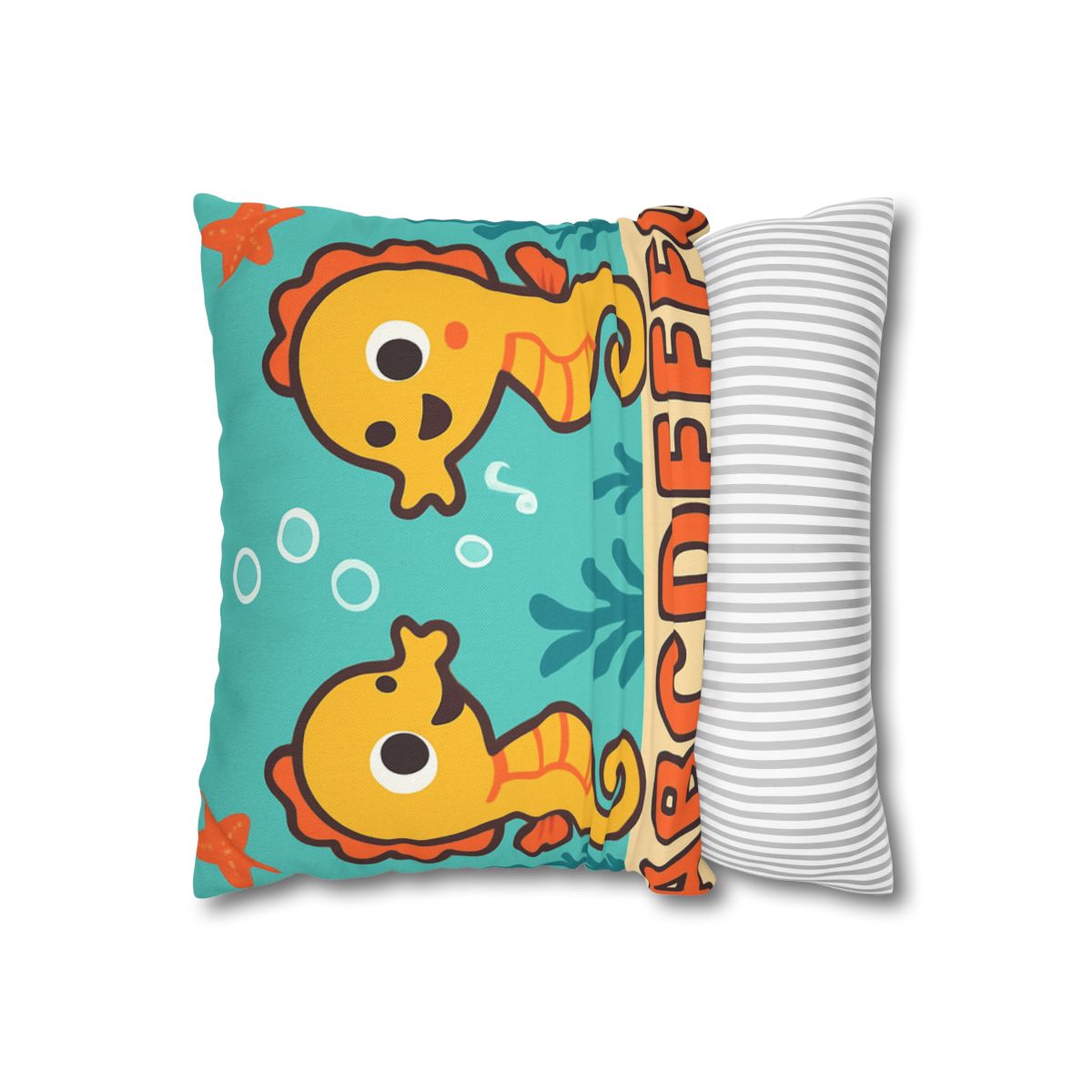 Underwater Alphabet Reef With Singing Seahorses personalized pillow covers