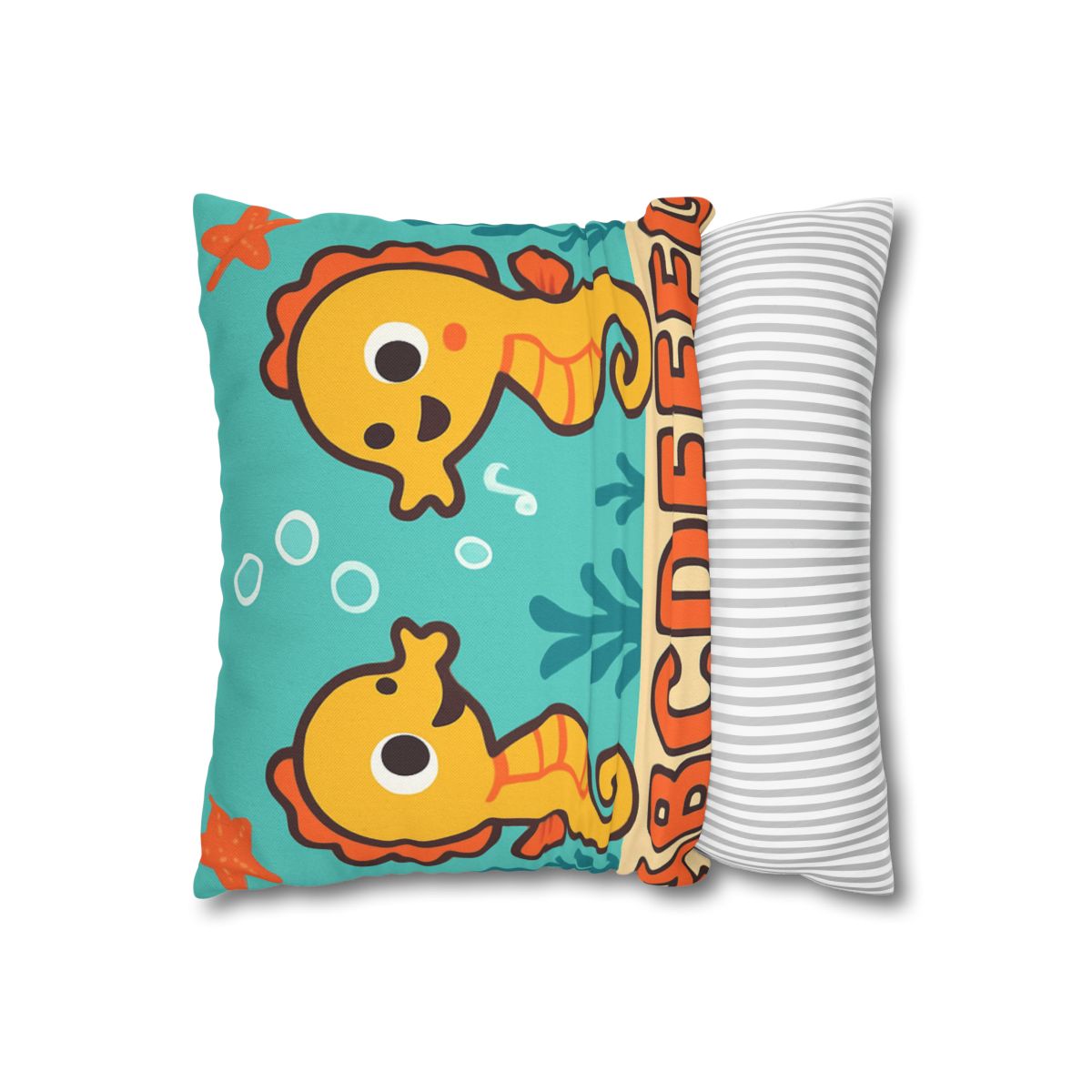 Underwater Alphabet Reef With Singing Seahorses personalized pillow covers