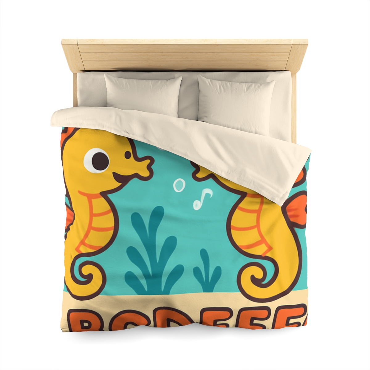 Underwater Alphabet Reef With Singing Seahorses custom duvets