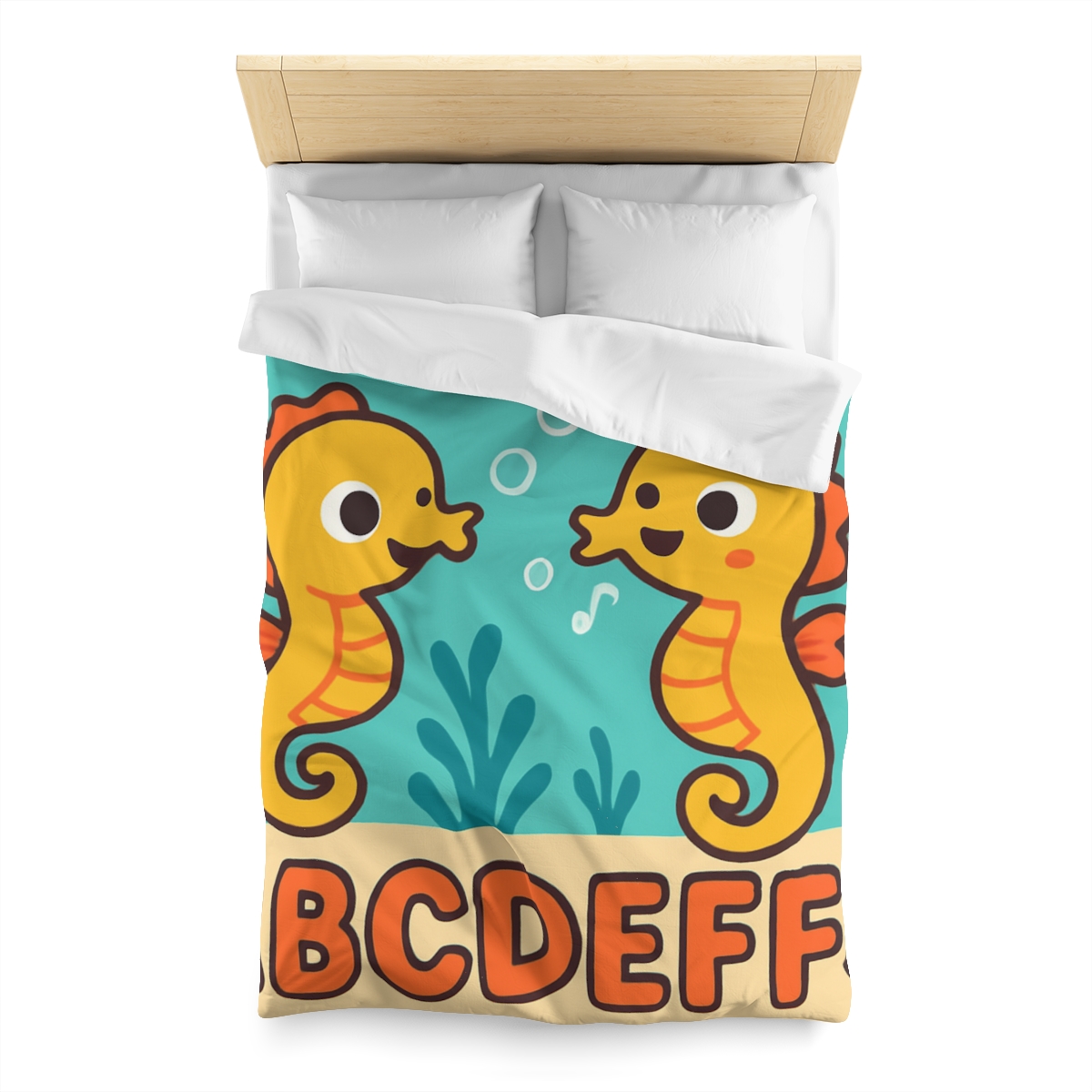 Underwater Alphabet Reef With Singing Seahorses custom duvets