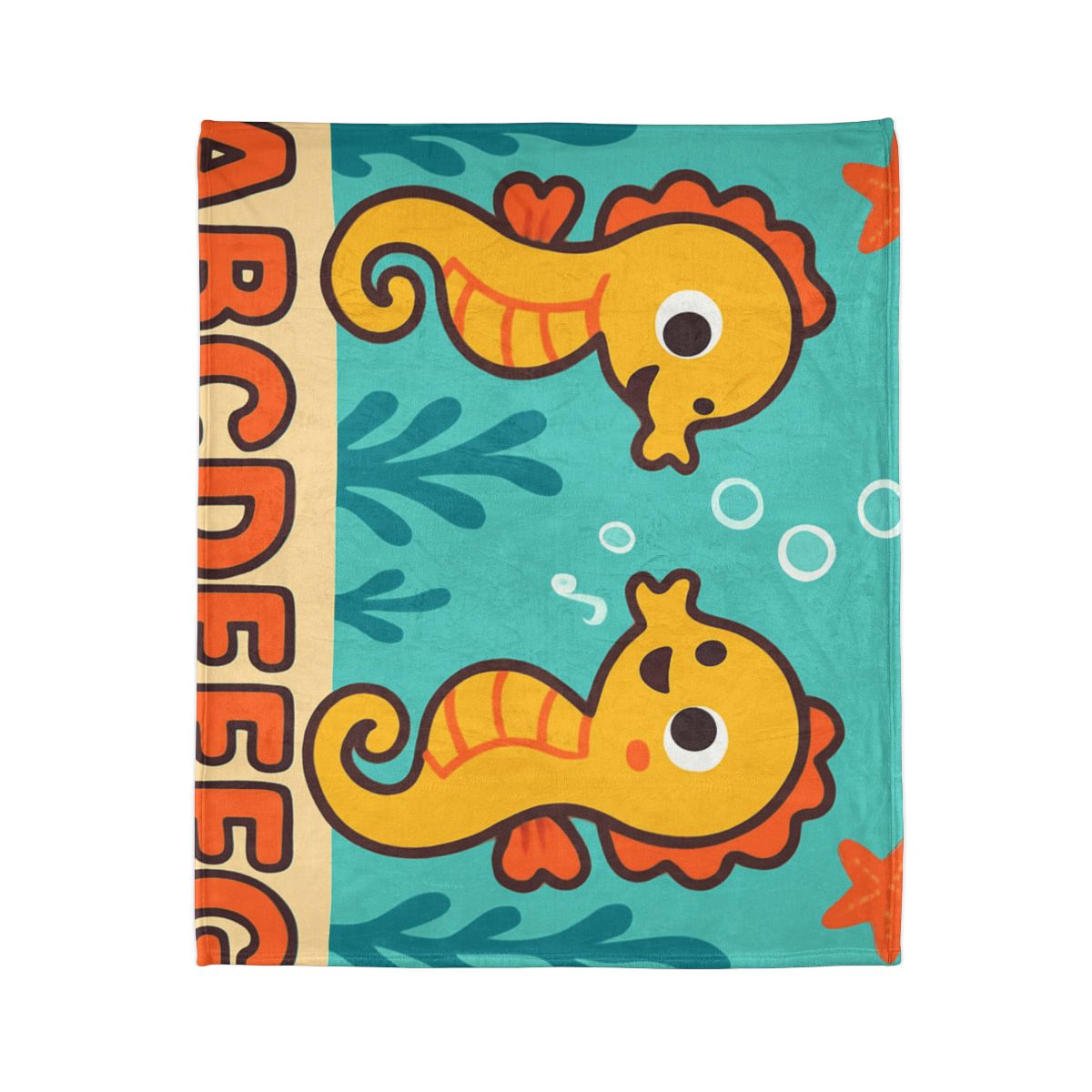 Underwater Alphabet Reef With Singing Seahorses stylish throw blankets