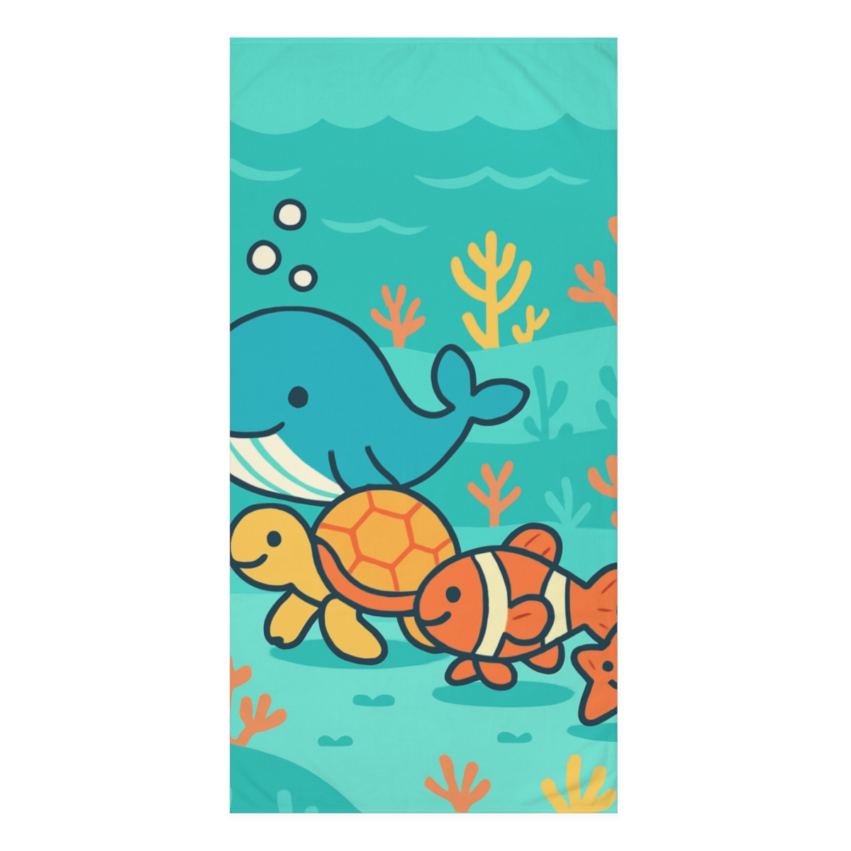 Underwater Friends Parade designer printed towels