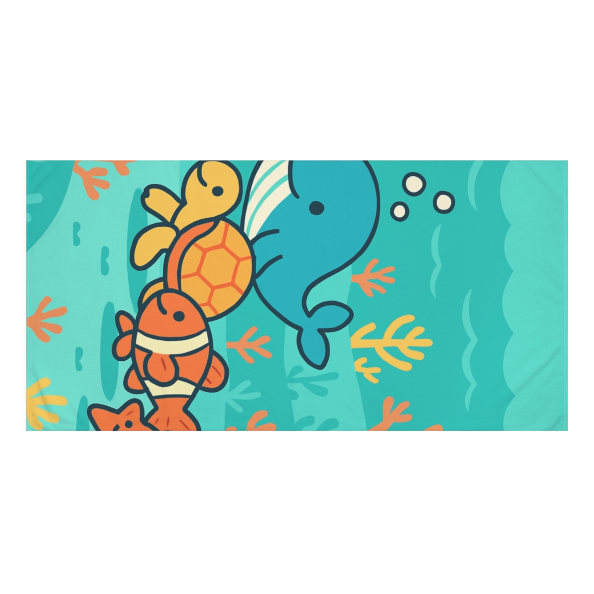 Underwater Friends Parade designer printed towels
