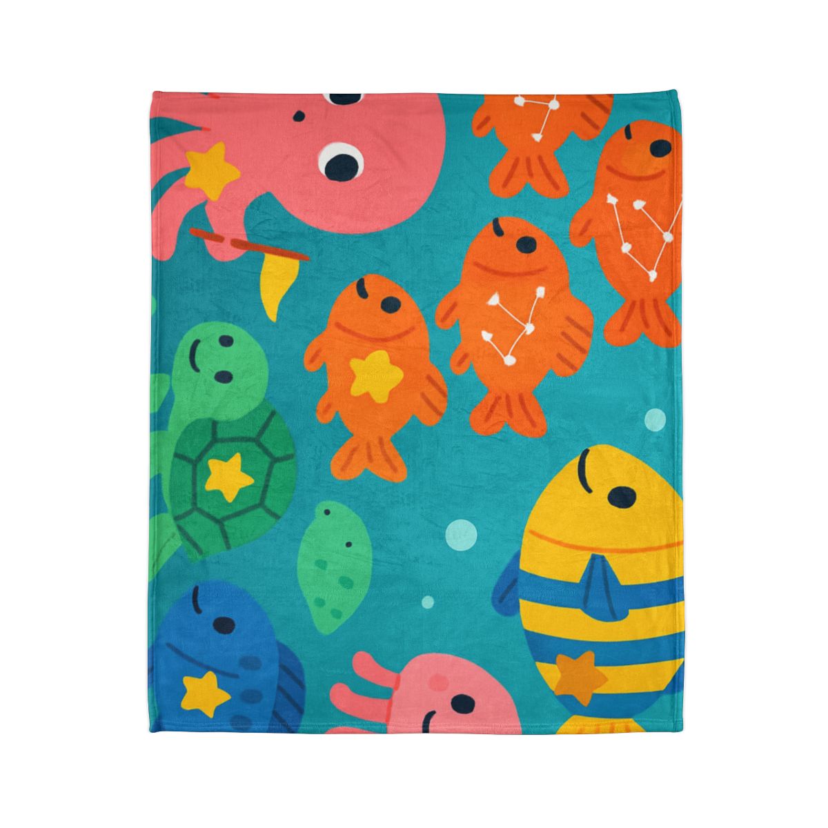 Underwater Galaxy Parade personalized cozy blankets