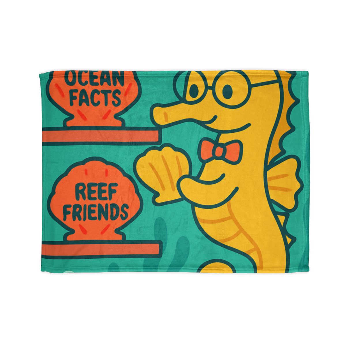 Underwater Library Of The Seahorse Librarian designer printed blankets