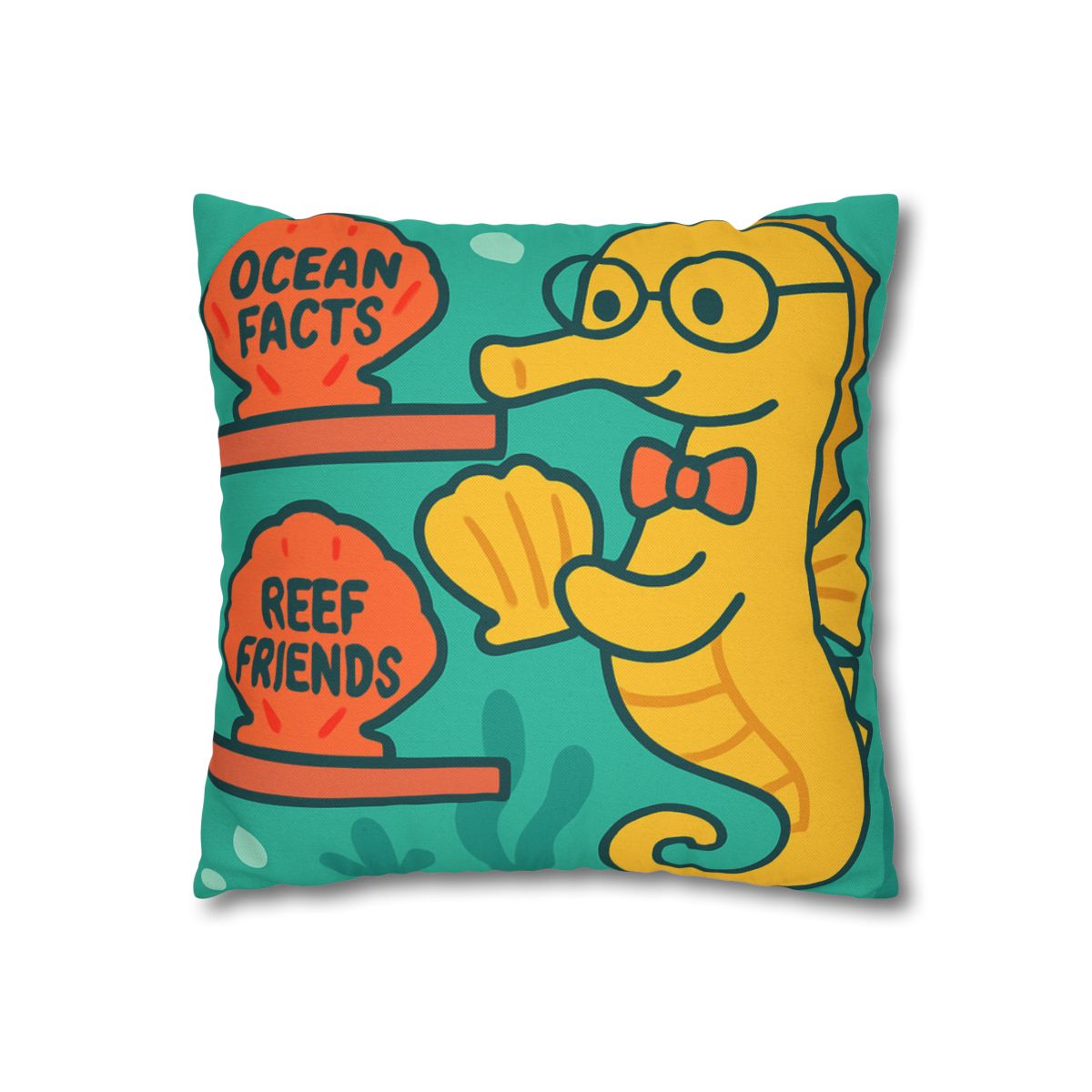 Underwater Library Of The Seahorse Librarian stylish decorative pillowcases