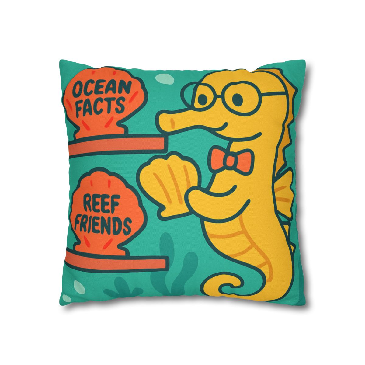 Underwater Library Of The Seahorse Librarian stylish decorative pillowcases