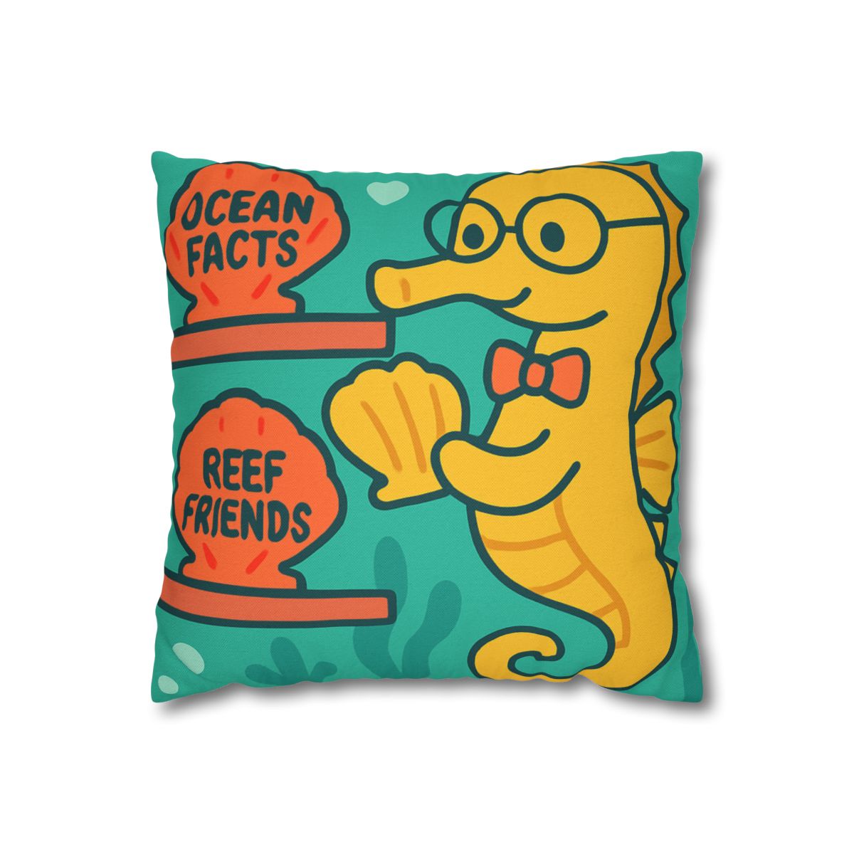 Underwater Library Of The Seahorse Librarian stylish decorative pillowcases