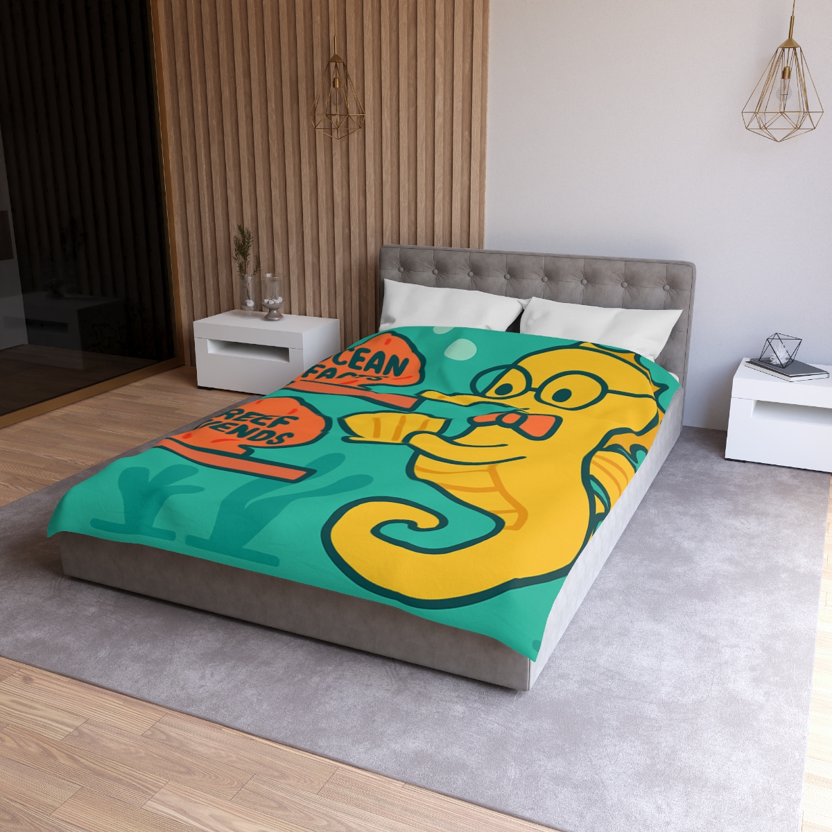Underwater Library Of The Seahorse Librarian stylish duvet covers