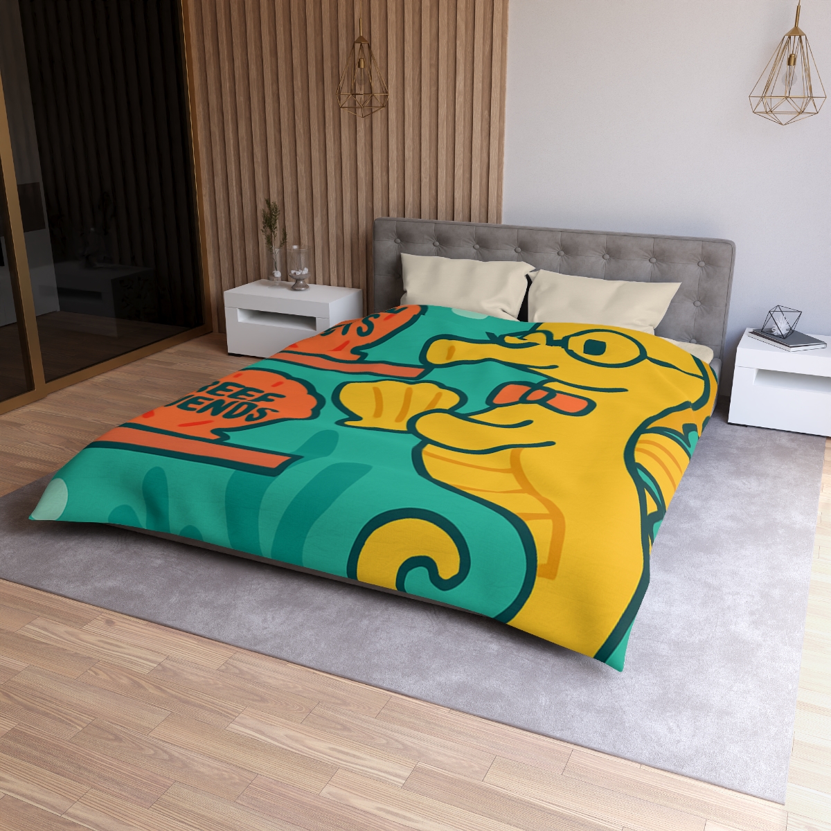 Underwater Library Of The Seahorse Librarian stylish duvet covers