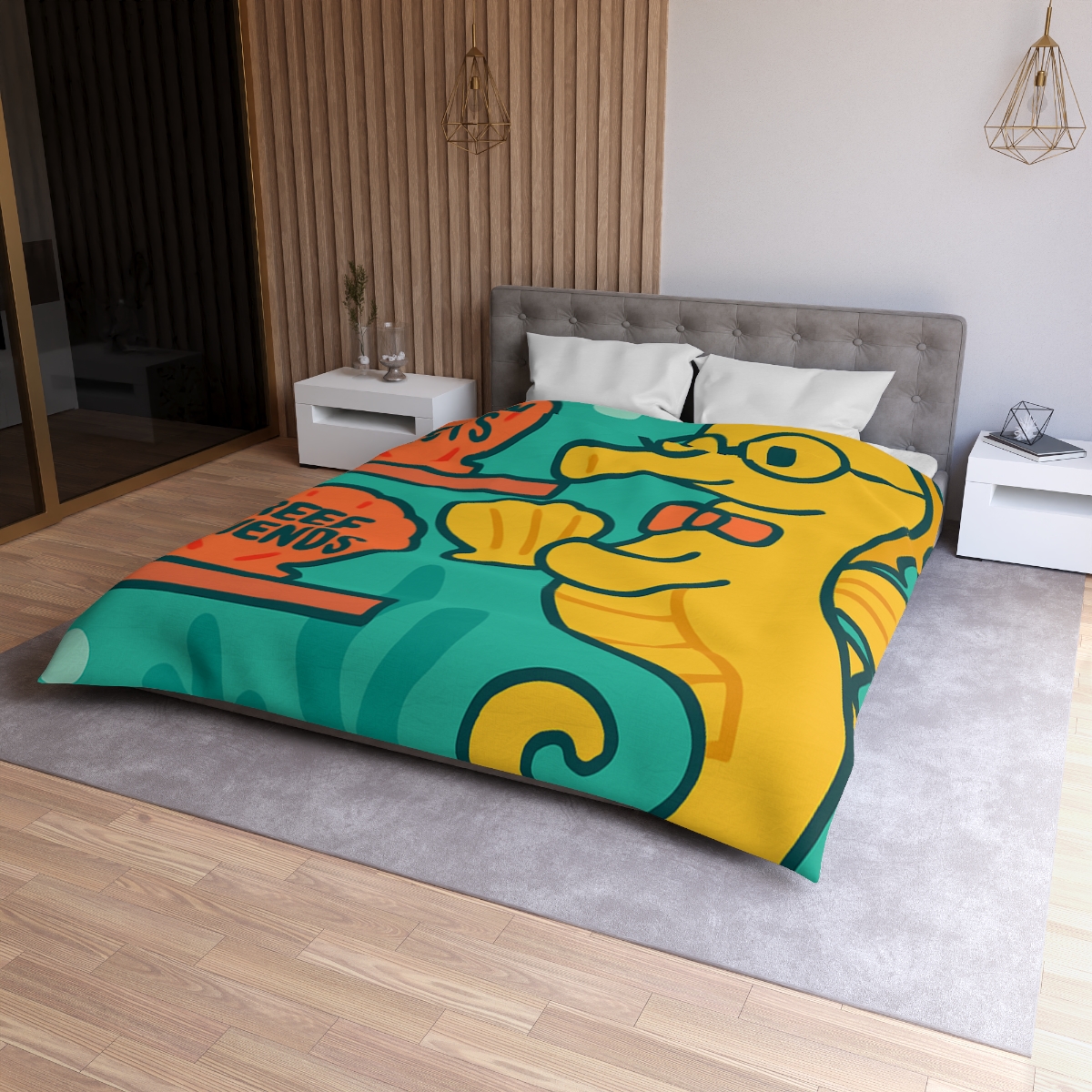 Underwater Library Of The Seahorse Librarian stylish duvet covers